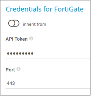 Credentials for FortiGate Credentials for FortiGate