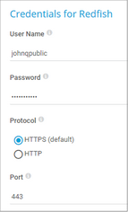 Credentials for Redfish Credentials for Redfish