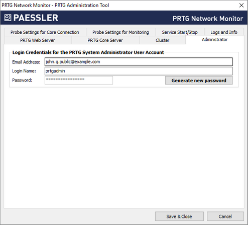 Administrator Tab Administrator Tab