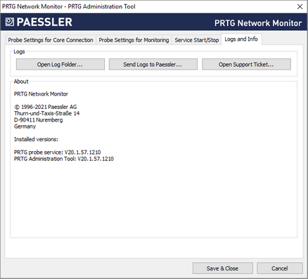 Logs and Info Tab Logs and Info Tab