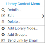 Library Context Menu Library Context Menu