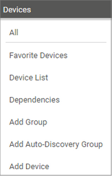 Main Menu: Devices Main Menu: Devices