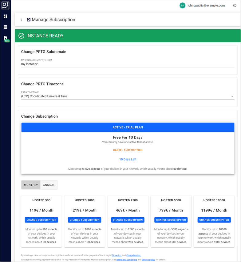 Manage Subscription Manage Subscription