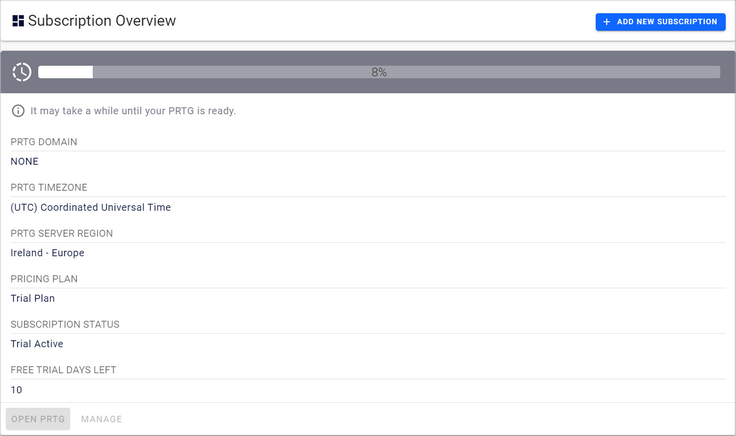 Subscription Progress Subscription Progress