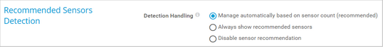 Recommended Sensors Detection Recommended Sensors Detection