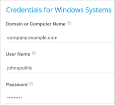 Credentials for Windows Systems Credentials for Windows Systems