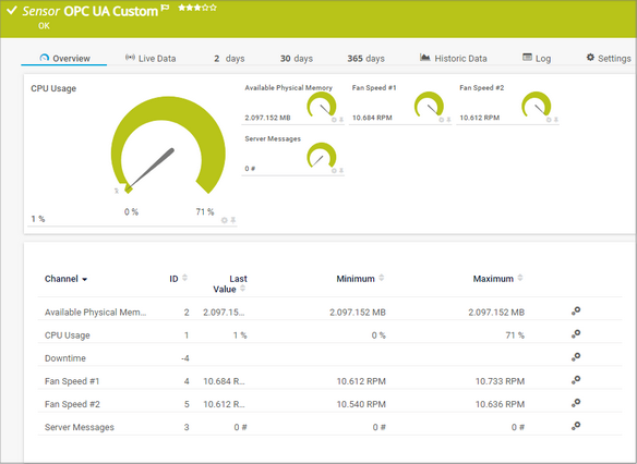 OPC UA Custom Sensor OPC UA Custom Sensor