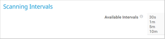 Scanning Intervals Scanning Intervals