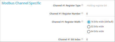 Modbus Channel Specific Modbus Channel Specific