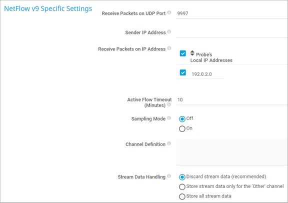 NetFlow v9 Specific Settings NetFlow v9 Specific Settings