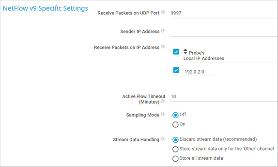 NetFlow v9 Specific Settings NetFlow v9 Specific Settings
