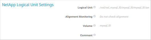 NetApp Logical Unit Settings NetApp Logical Unit Settings