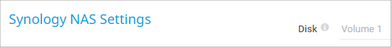 Synology NAS Settings Synology NAS Settings
