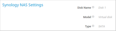 Synology NAS Settings Synology NAS Settings