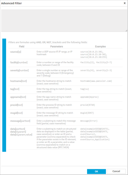 Advanced Filters on the Messages Tab Advanced Filters on the Messages Tab