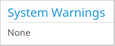 System Warnings System Warnings